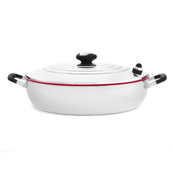 14” Paella Pan With Cover Diameter: 14” / 35 cm | Capacity: 6.5 QT / 6.5 L